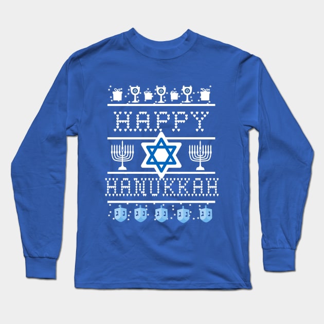 Ugly Hanukkah Sweater Long Sleeve T-Shirt by Scarebaby